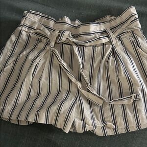 1st Kiss Striped Shorts - Cream and Navy Blue